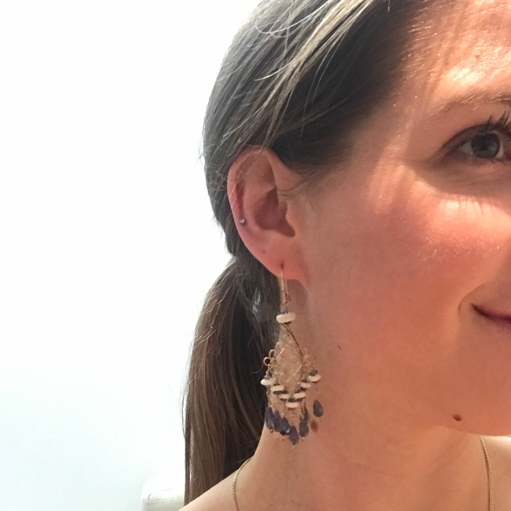 Gold Chandelier earrings - Picture 6 of 7
